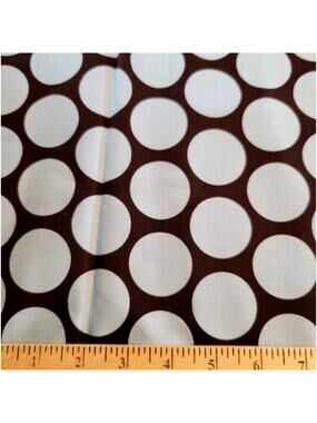 Brother Sister Design Studio Fabric 1 Yard x 43" Brown Blue Dot Cotton Quilting